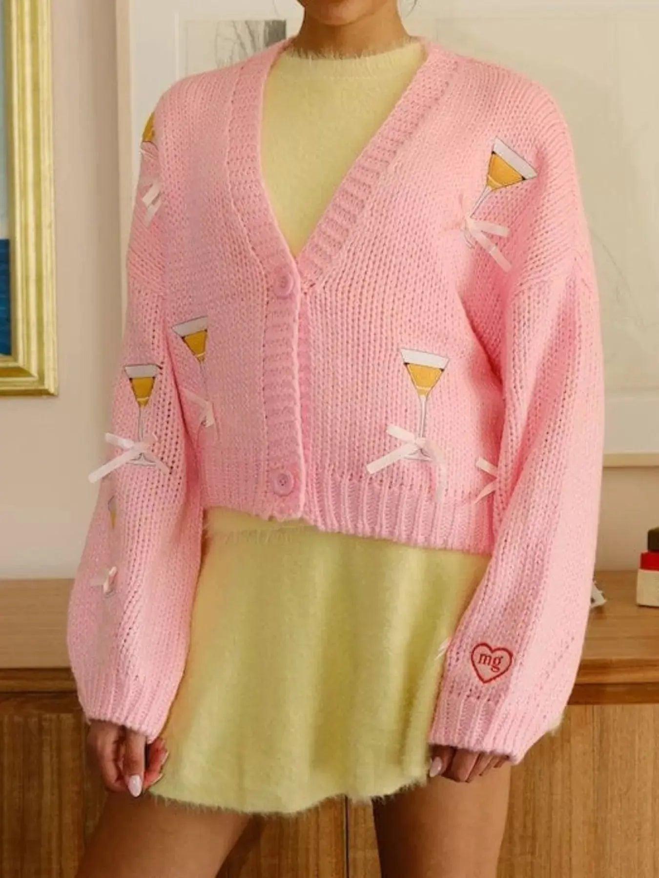 Cocktail Button Up Cardigan - Plush Fashion Hub