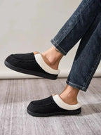 Contrast Round Toe Flat Slippers - Plush Fashion Hub