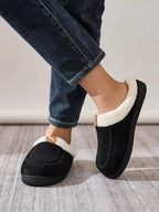 Contrast Round Toe Flat Slippers - Plush Fashion Hub