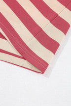 Contrast Striped Johnny Collar Long Sleeve Mini Dress - Plush Fashion Hub
