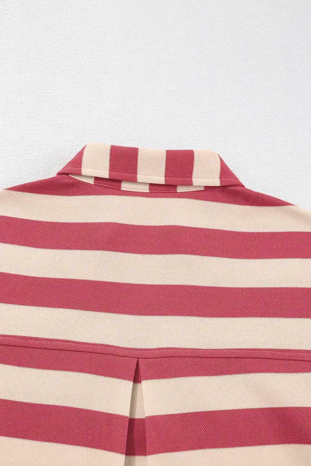 Contrast Striped Johnny Collar Long Sleeve Mini Dress - Plush Fashion Hub