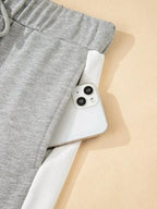 Contrast Trim Round Neck Top and Pants Set - Plush Fashion Hub