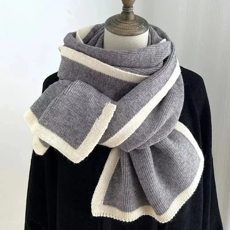 Contrast Trim Winter Scarf - Modern Edge Accessory - Plush Fashion Hub