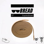 Coyote brown elastic shoelace by Bread, showing a close-up of the flexible, durable laces designed for easy tightening.