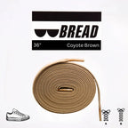 Coyote brown elastic shoelace by Bread, showing flexible, stretchable laces suitable for sneakers or casual shoes.