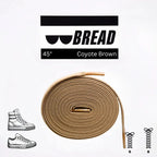 Coyote brown elastic shoelace by Bread, showing close-up of flexible, durable laces suitable for athletic and casual shoes.