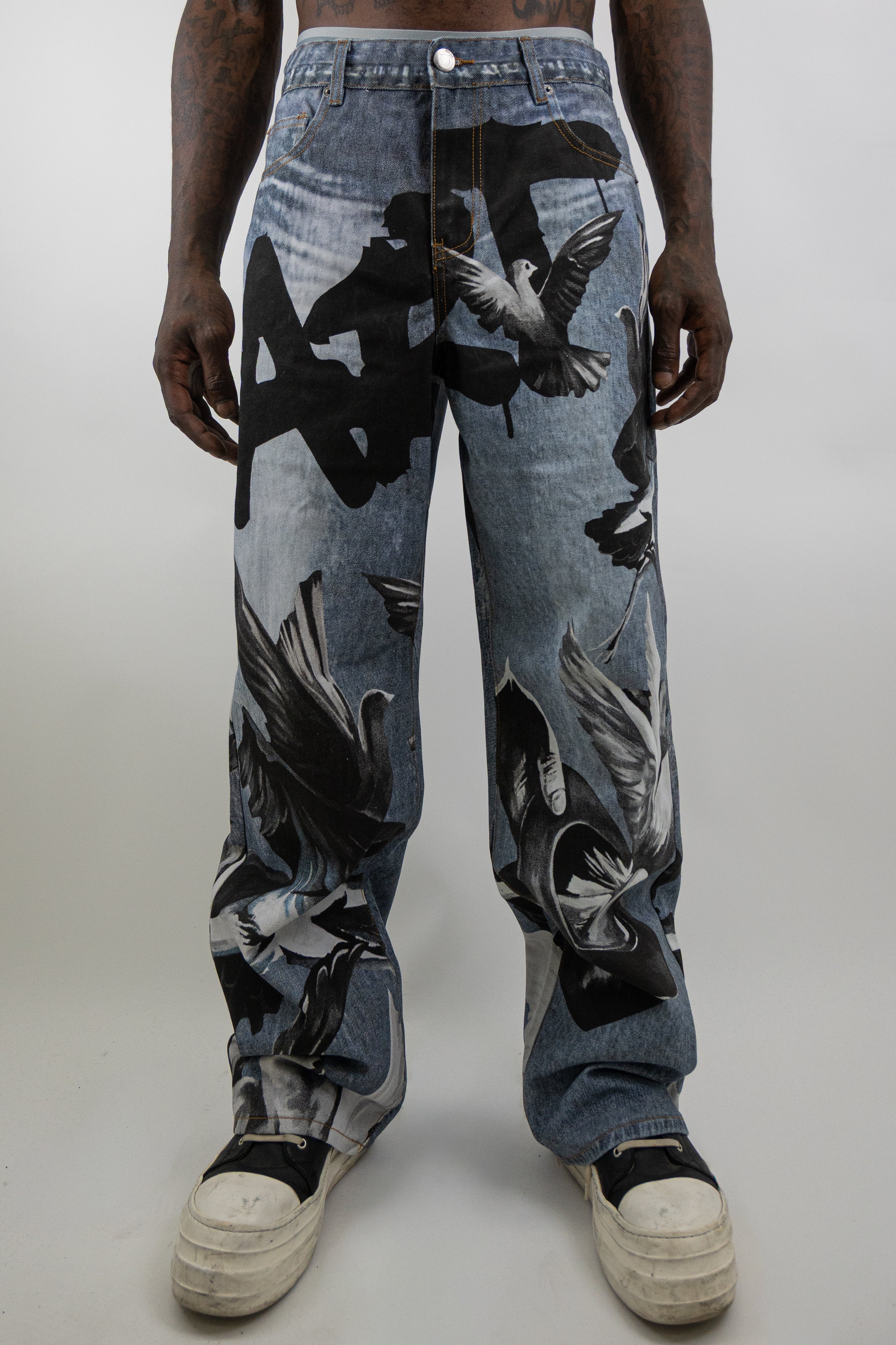 RM204B ART - Graphic Printed Baggy Jeans ARMOR JEANS