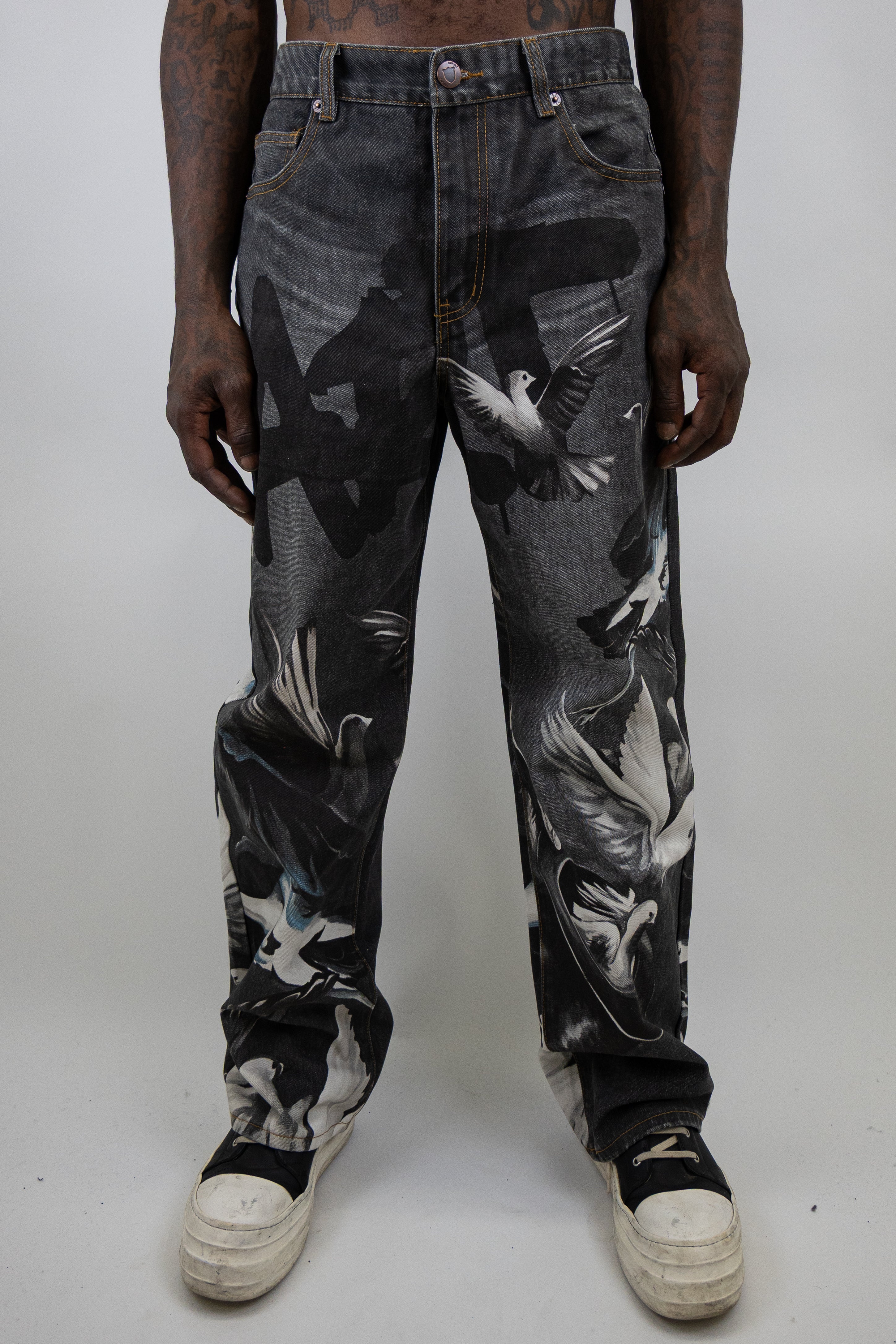 RM204B ART - Graphic Printed Baggy Jeans ARMOR JEANS