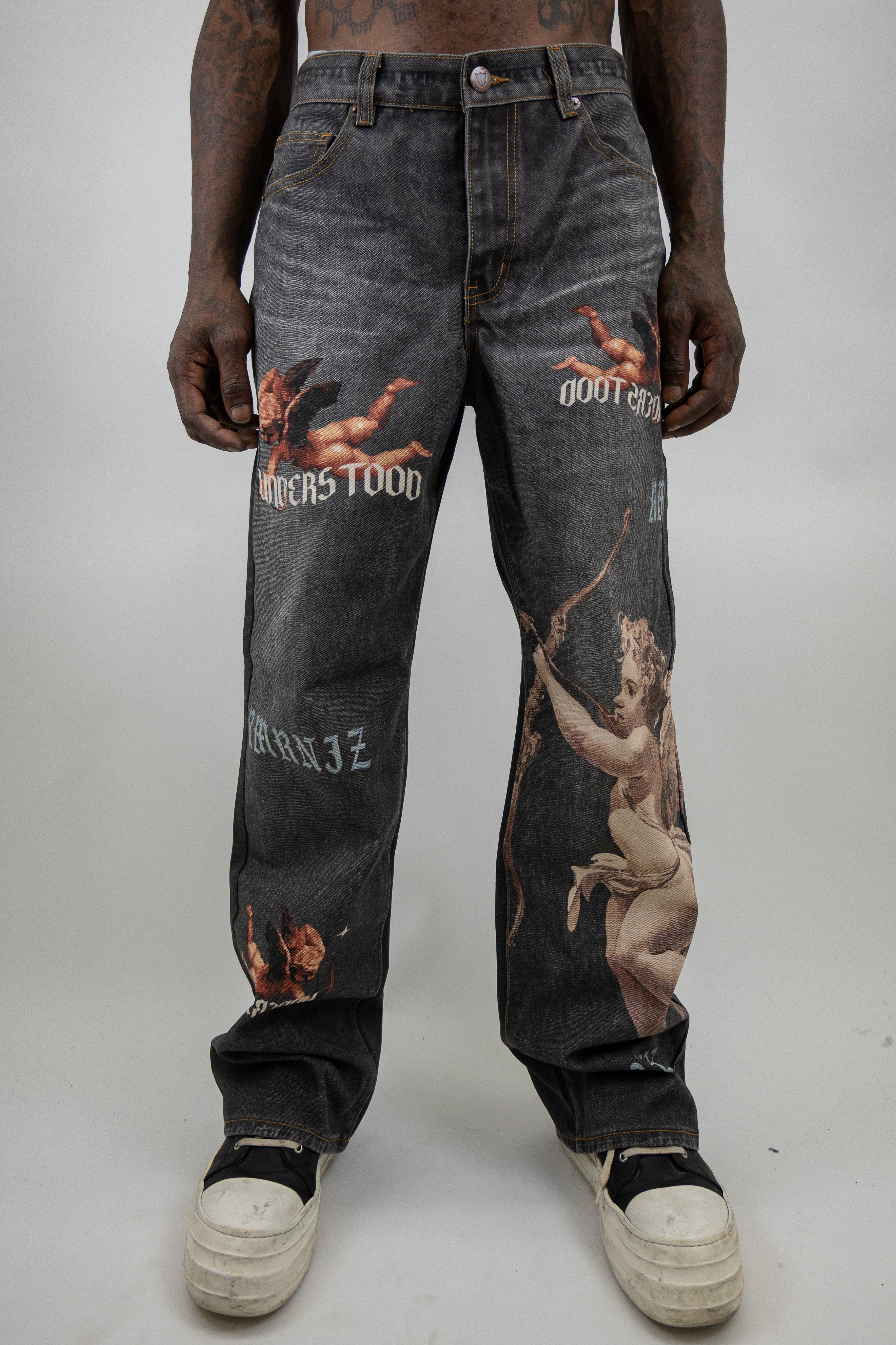 RM205B BABY - Graphic Printed Baggy Jeans ARMOR JEANS