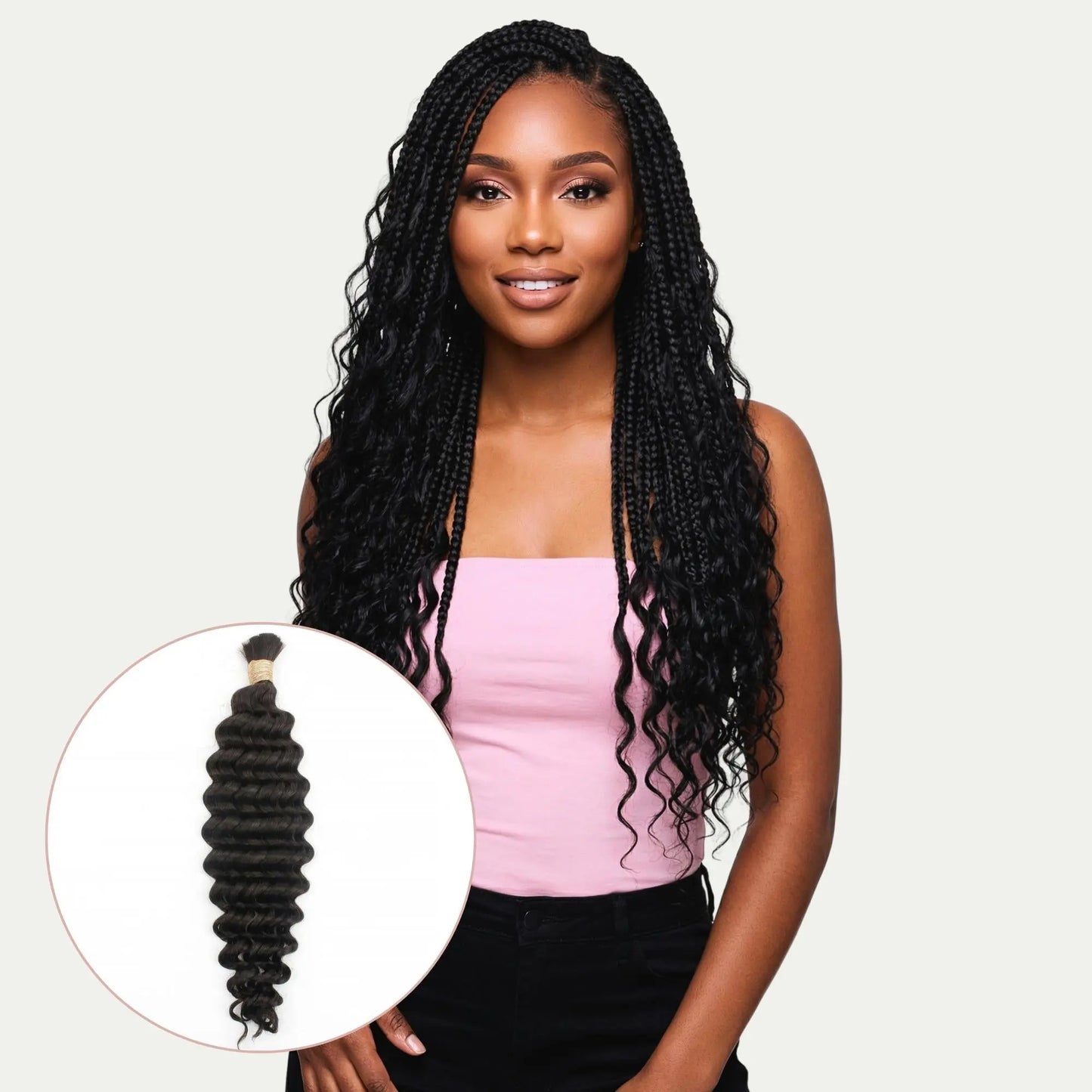 Deep Wave Bulk 100% Human Braiding Hair Private Label
