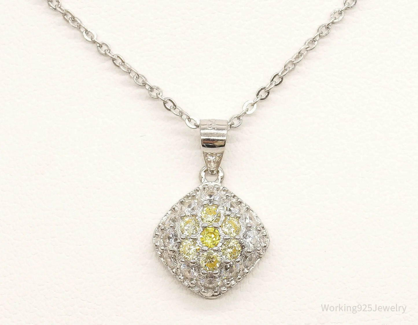 Designer Ryze Cubic Zirconia Sterling Silver Necklace Plush Fashion Hub