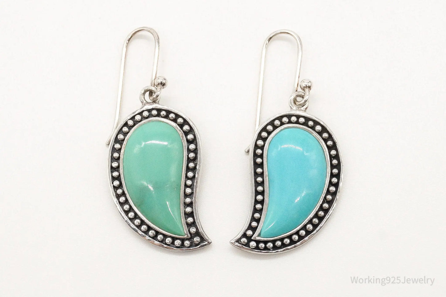 Designer SX Turquoise Sterling Silver Earrings Plush Fashion Hub