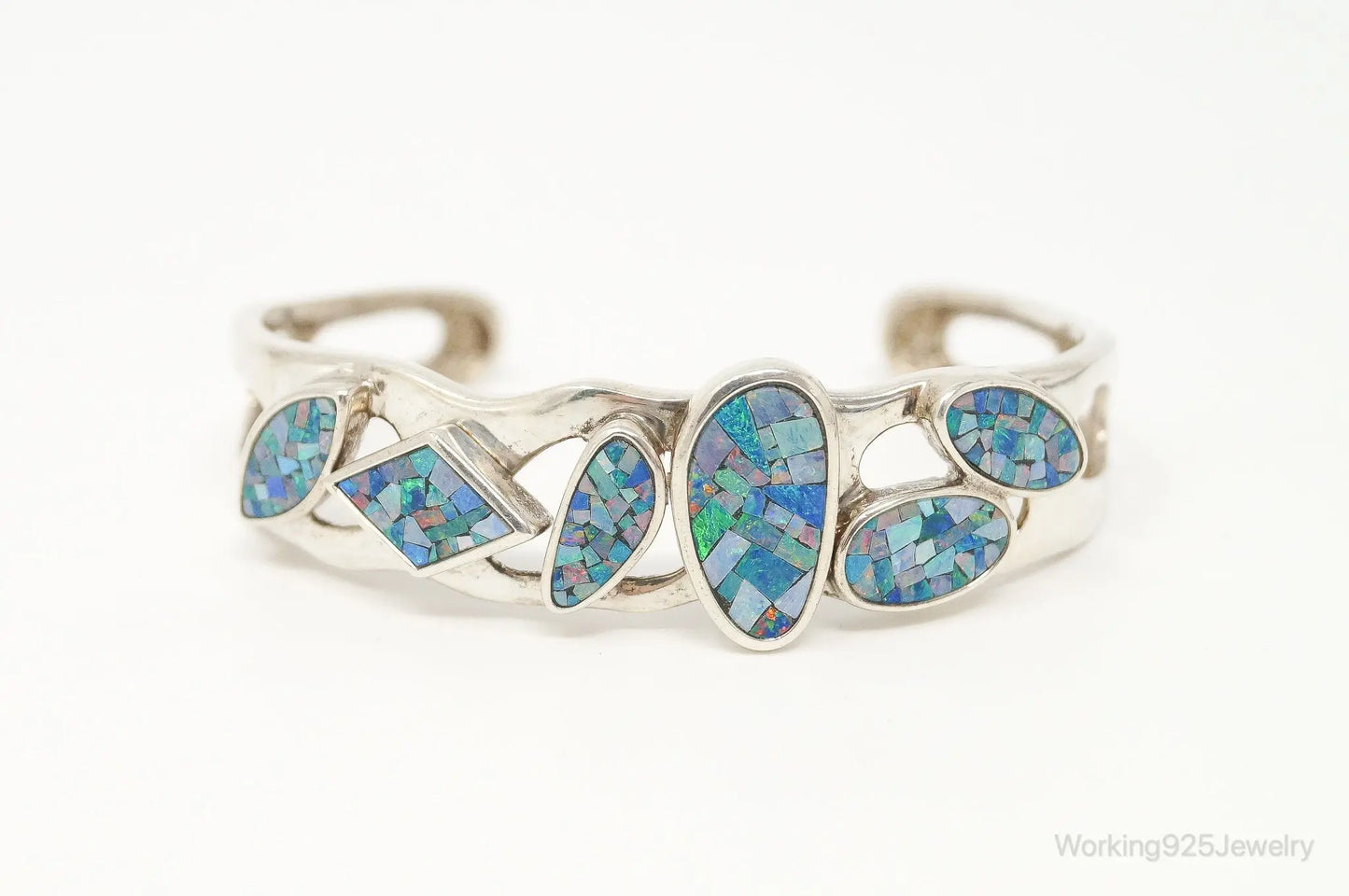 Designer Whitney Kelly WK Blue Fire Opal Sterling Silver Bracelet Plush Fashion Hub