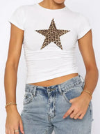 Devine Star Round Neck Short Sleeve T-Shirt - Plush Fashion Hub