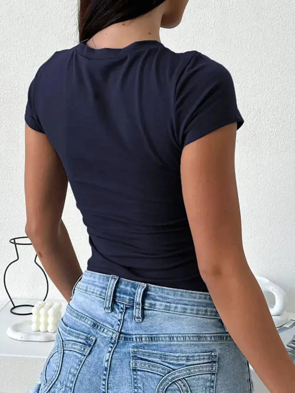 Devine Star Round Neck Short Sleeve T-Shirt - Plush Fashion Hub