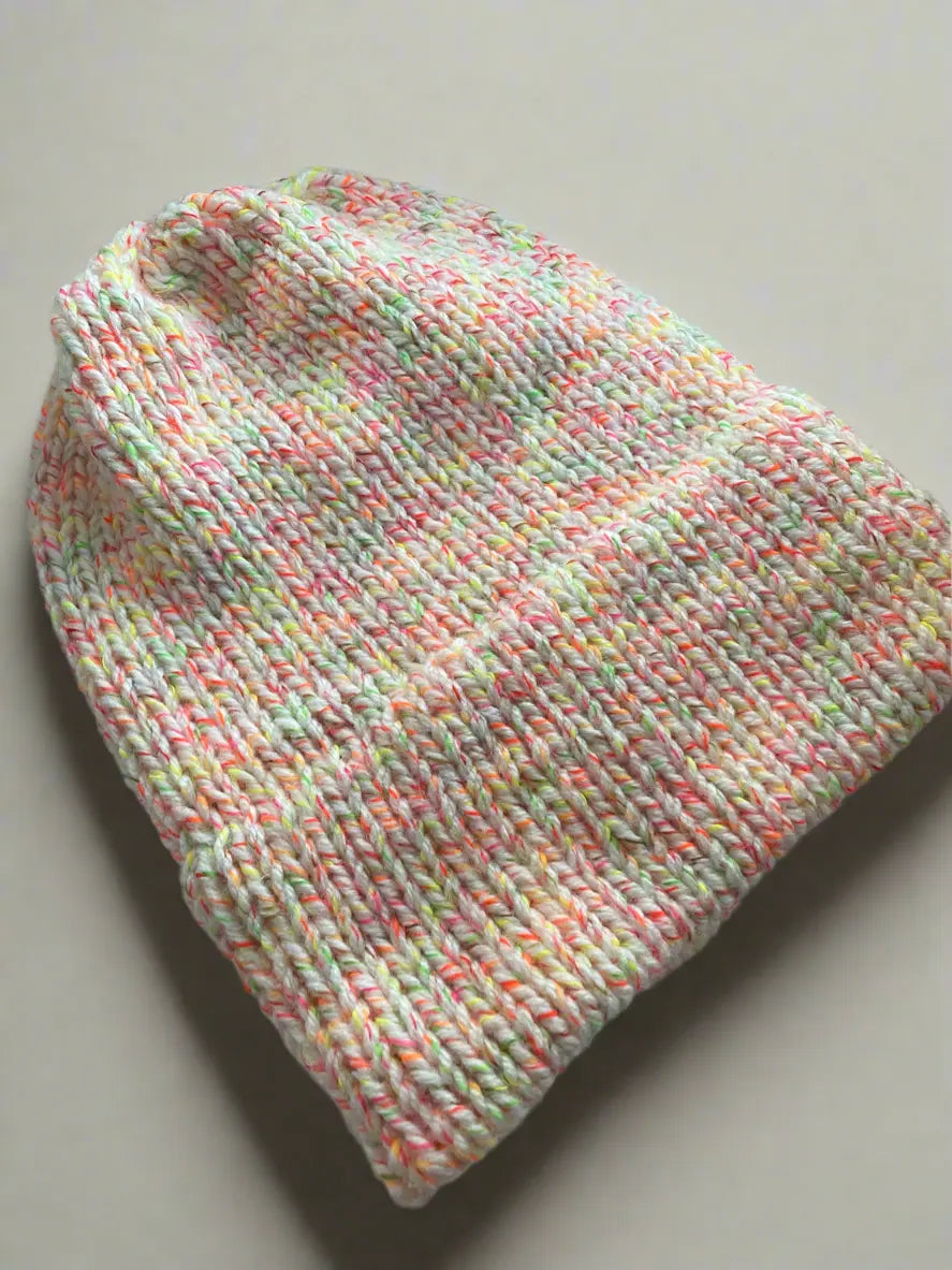 Double Brim Beanie in Neon Tight Knit Sisters