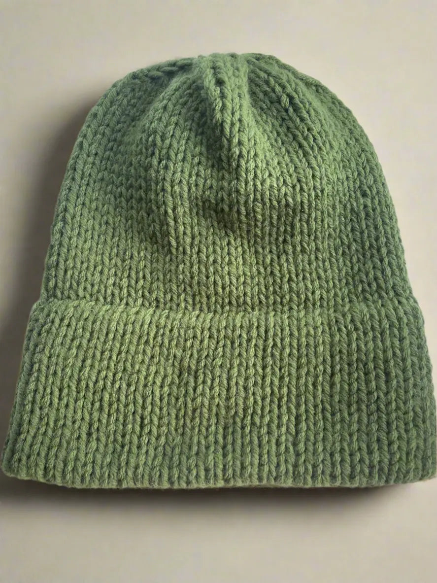 Double Brim Beanie in Olive Green Tight Knit Sisters