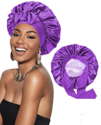 Double-layer Ribbon Round Hair Protectant Bow Hair Care Cap - Plush Fashion Hub