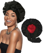 Double-layer Ribbon Round Hair Protectant Bow Hair Care Cap - Plush Fashion Hub