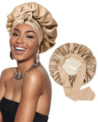 Double-layer Ribbon Round Hair Protectant Bow Hair Care Cap - Plush Fashion Hub