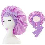 Double-layer Ribbon Round Hair Protectant Bow Hair Care Cap - Plush Fashion Hub