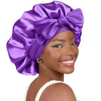 Double-layer Ribbon Round Hair Protectant Bow Hair Care Cap - Plush Fashion Hub