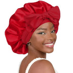 Double-layer Ribbon Round Hair Protectant Bow Hair Care Cap - Plush Fashion Hub