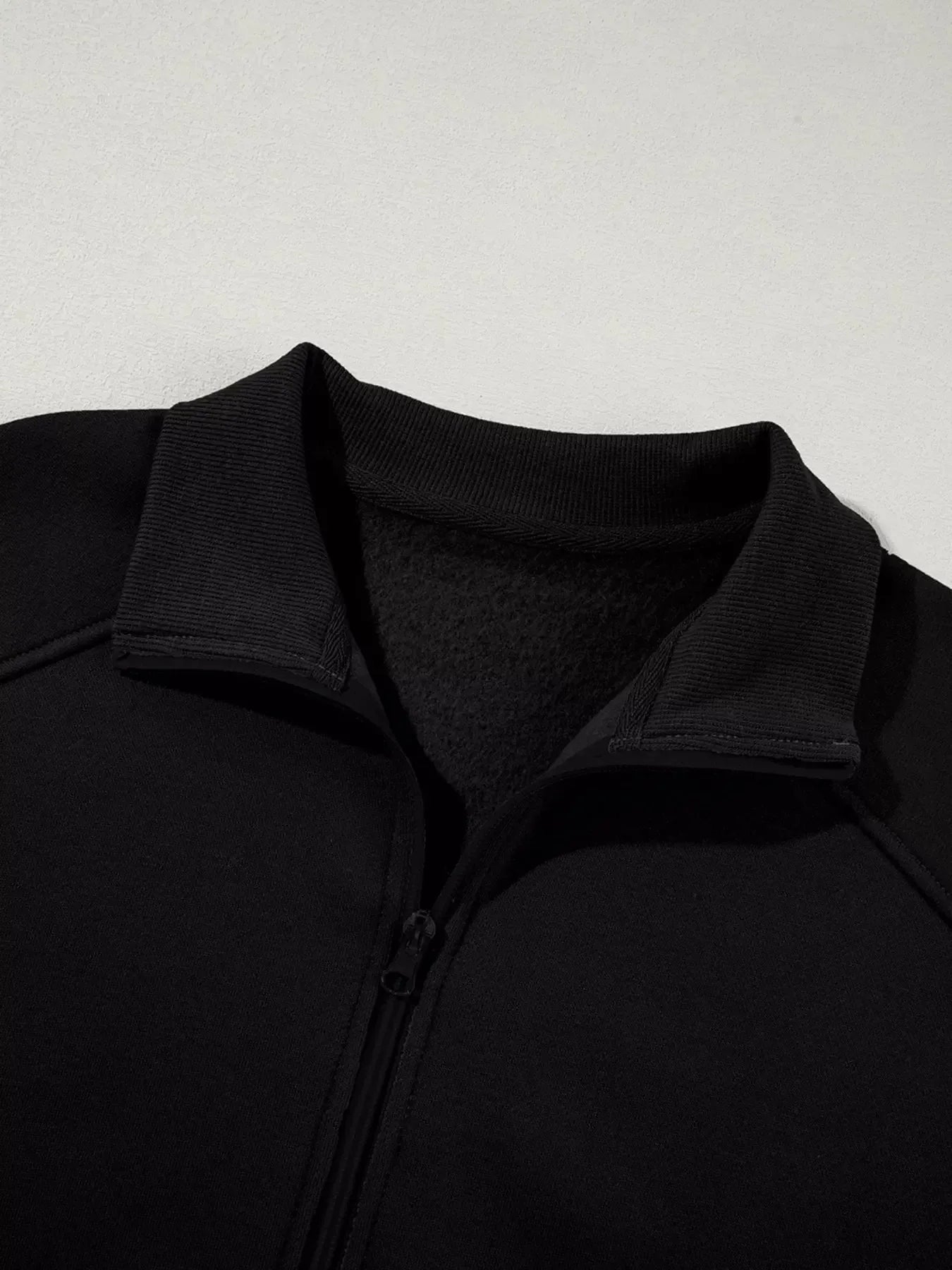 Drop Shoulder Zip Up Jacket and Drawstring Pants Active 2pcs Set - Plush Fashion Hub