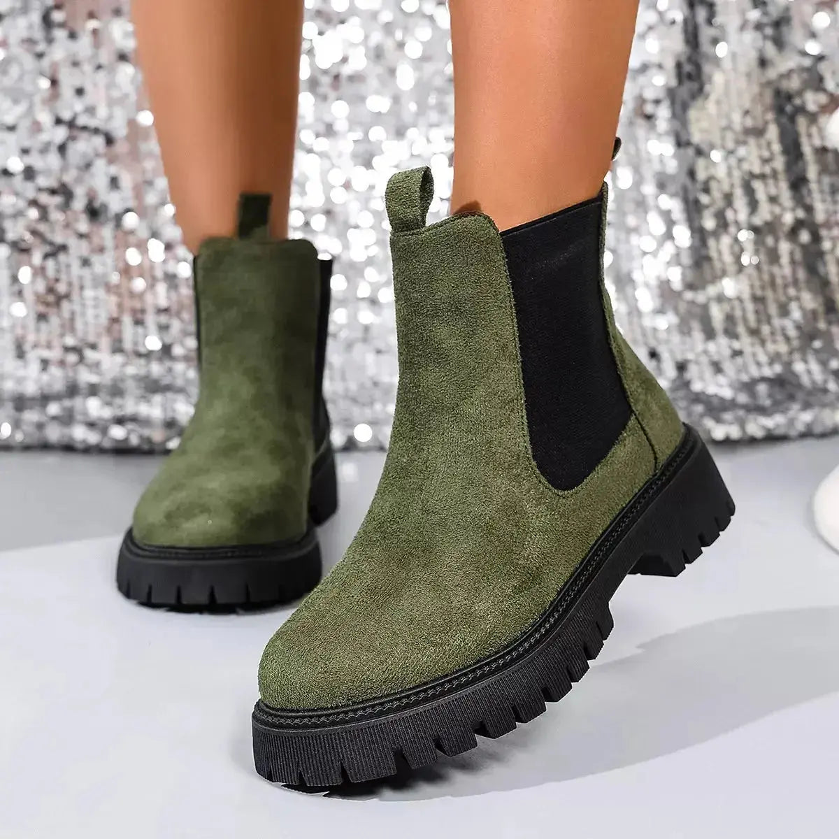 Elastic Side Panels Ankle Boots - Plush Fashion Hub
