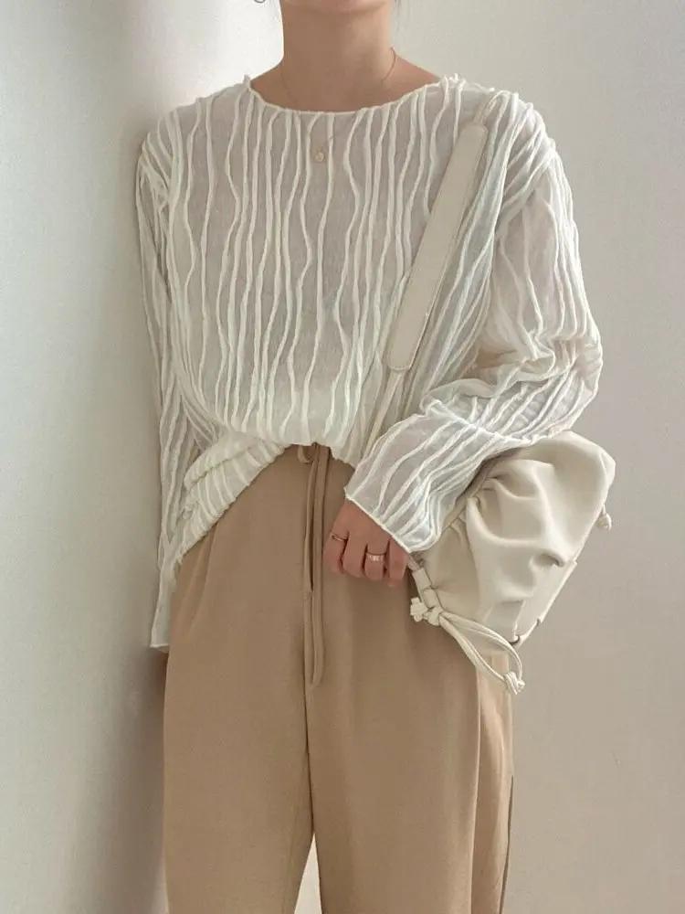 Elegant 3D Texture Long-sleeved Shirt Plush Fashion Hub