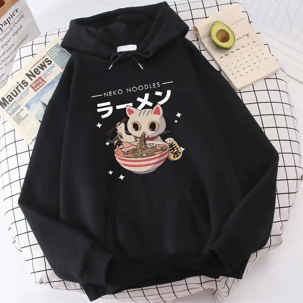 Fashion Cat Print Women's Pullover - Plush Fashion Hub