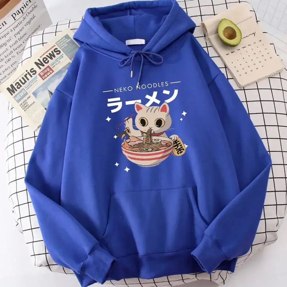 Fashion Cat Print Women's Pullover - Plush Fashion Hub