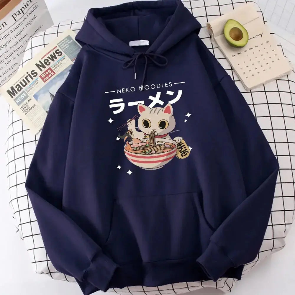 Fashion Cat Print Women's Pullover - Plush Fashion Hub