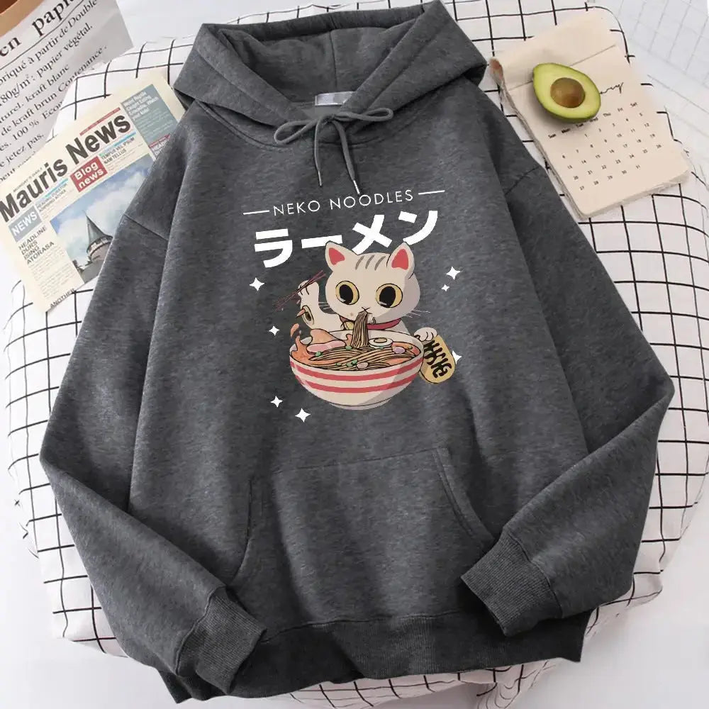 Fashion Cat Print Women's Pullover - Plush Fashion Hub