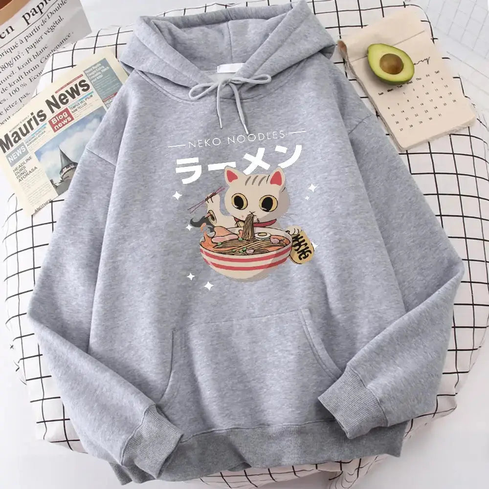Fashion Cat Print Women's Pullover - Plush Fashion Hub