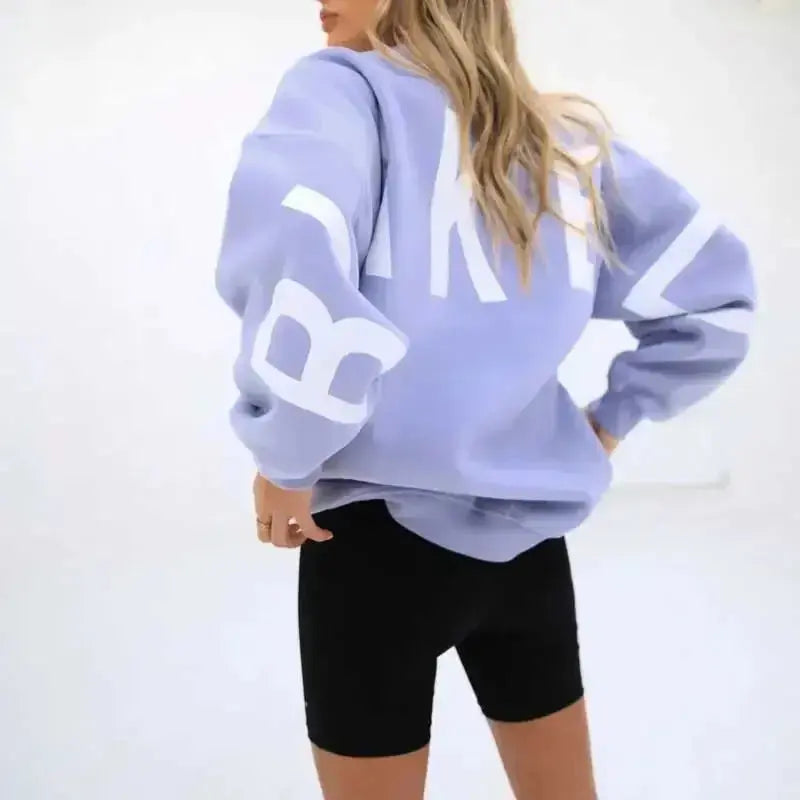Fashion Printed Thickening Long Sleeve Loose Sweatshirt - Plush Fashion Hub