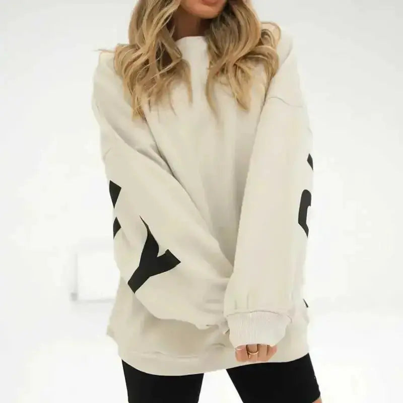 Fashion Printed Thickening Long Sleeve Loose Sweatshirt - Plush Fashion Hub