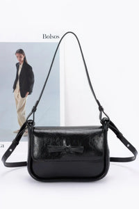 Faux Leather Bow Flap Bag OyeraCharisma