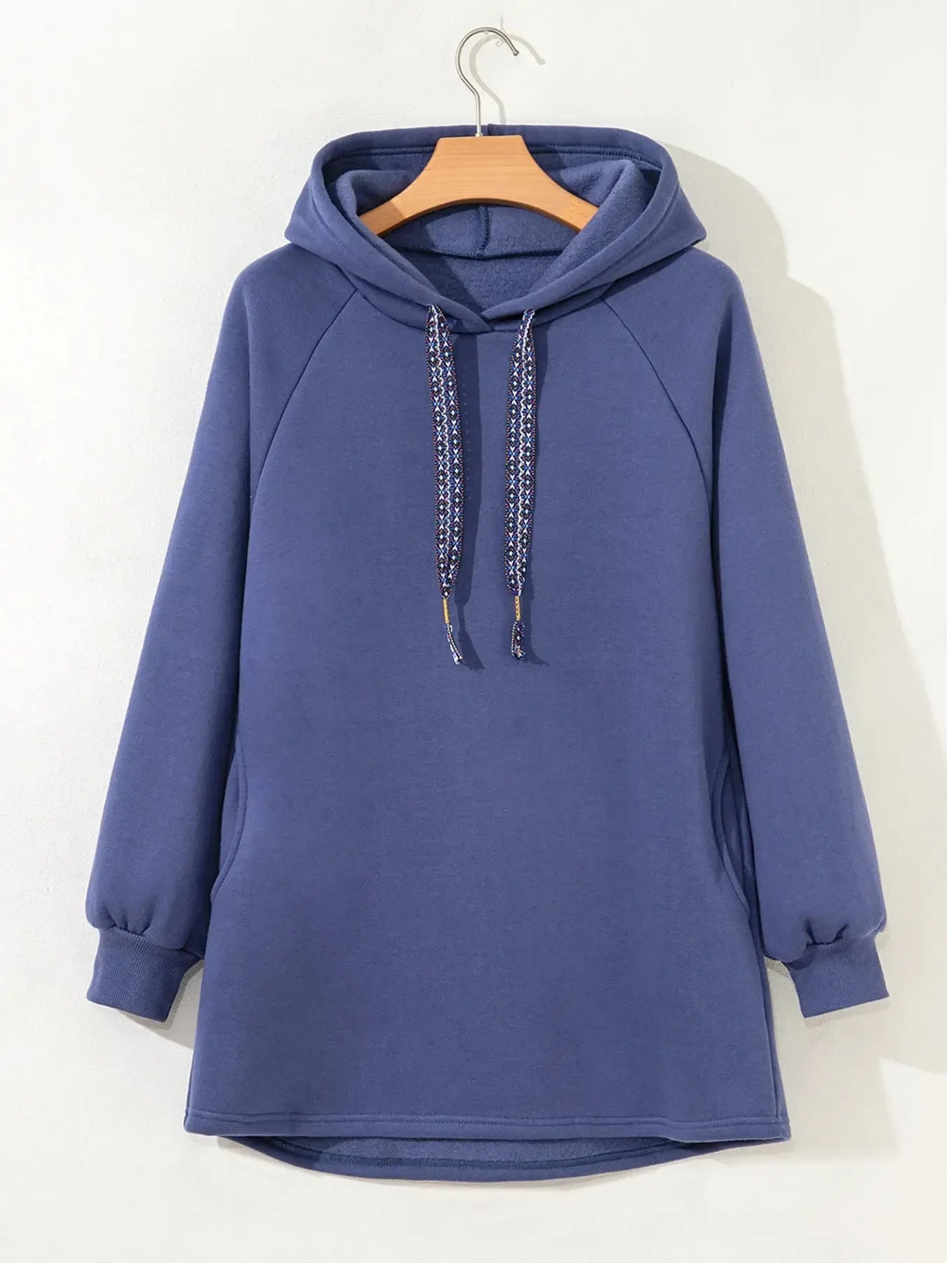 Fleece Lined Adjustable Drawstring Oversize Tunic Hoodie - Plush Fashion Hub