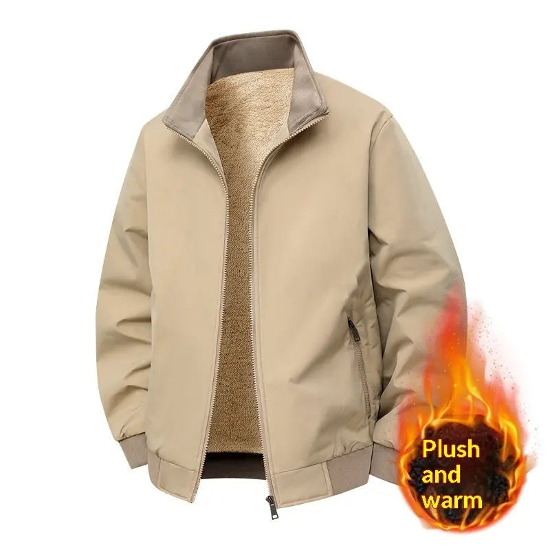 Fleece-lined Thick Warm Loose Stand-collar Jacket Social Buzz eSIMs