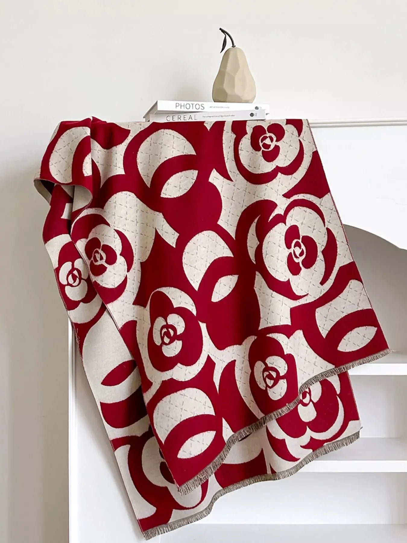 Floral Patterned Warm Scarf - Plush Fashion Hub