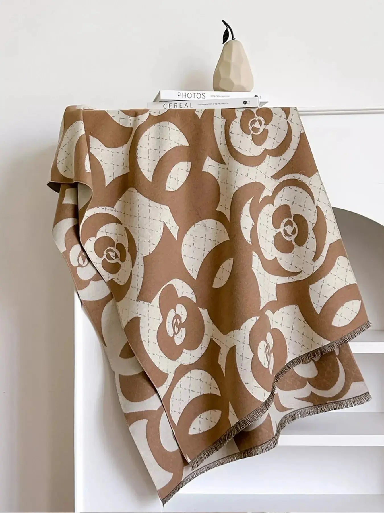 Floral Patterned Warm Scarf - Plush Fashion Hub