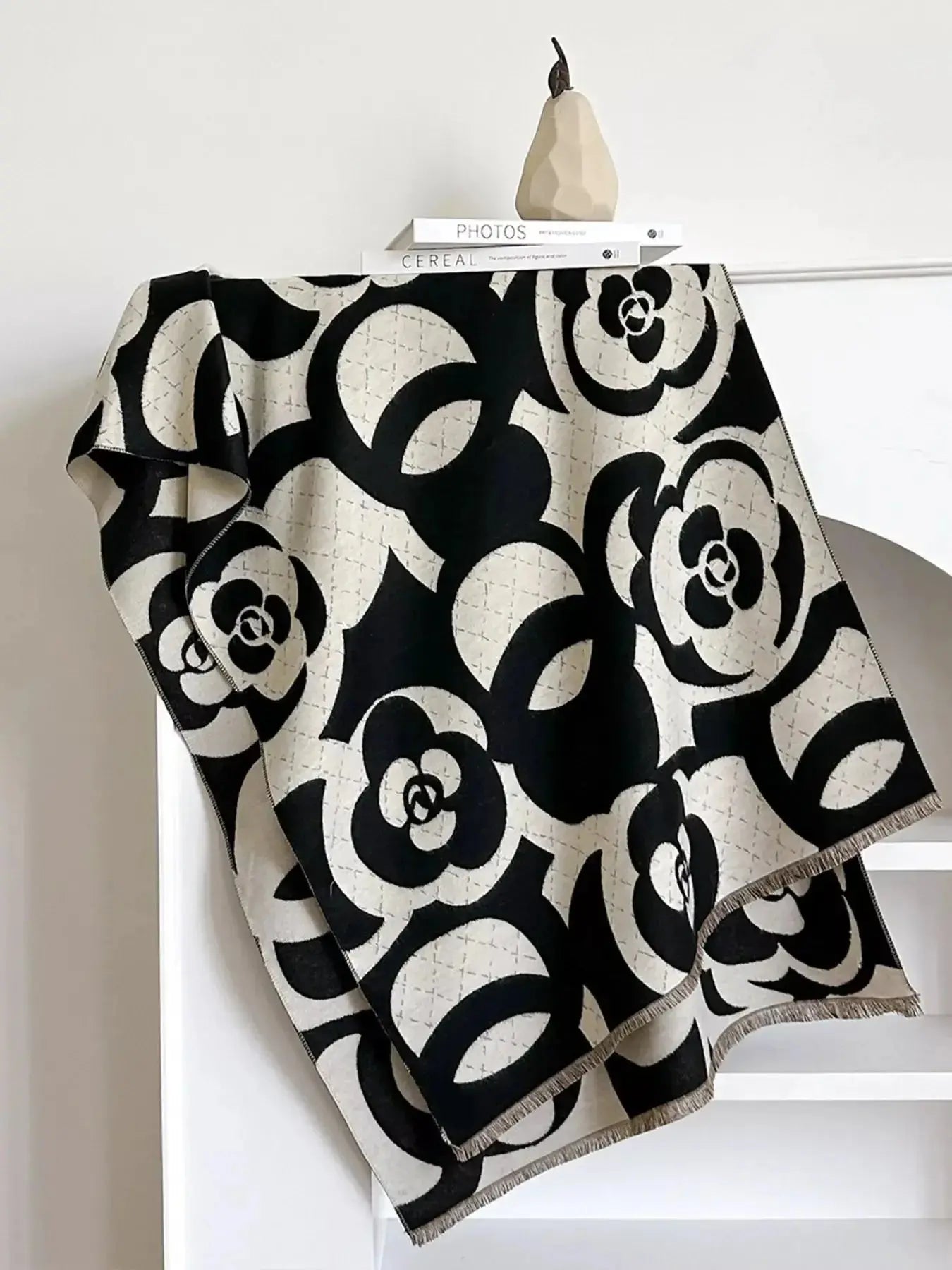 Floral Patterned Warm Scarf - Plush Fashion Hub