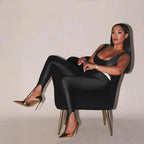 Front Step Shiny Leggings - Plush Fashion Hub
