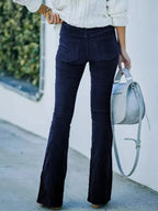 Full Size Corduroy Flare Pants Plus Size - Plush Fashion Hub
