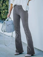 Full Size Corduroy Flare Pants Plus Size - Plush Fashion Hub