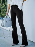 Full Size Corduroy Flare Pants Plus Size - Plush Fashion Hub