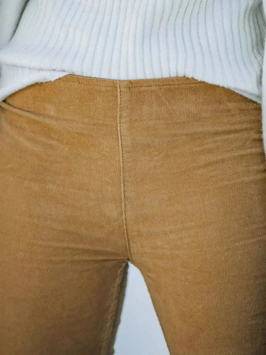 Full Size Corduroy Flare Pants Plus Size - Plush Fashion Hub