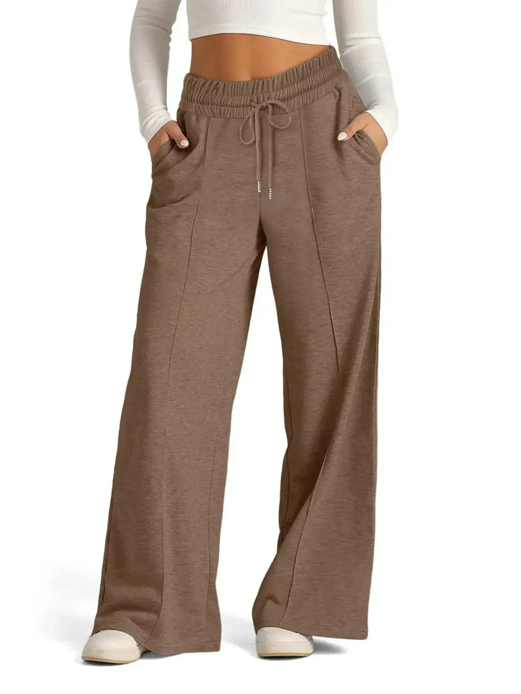 Full Size Drawstring Relaxed Fit Wide Leg Pants Plus Size - Plush Fashion Hub
