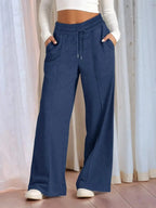 Full Size Drawstring Relaxed Fit Wide Leg Pants Plus Size - Plush Fashion Hub